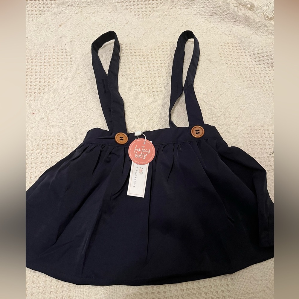 NWT Baileys Blossom navy skirt overall